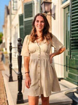 Melaney - beige jurk