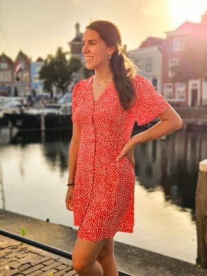 Malba - rode jurk met stippen