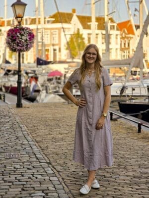 Linn - lange jurk grijs